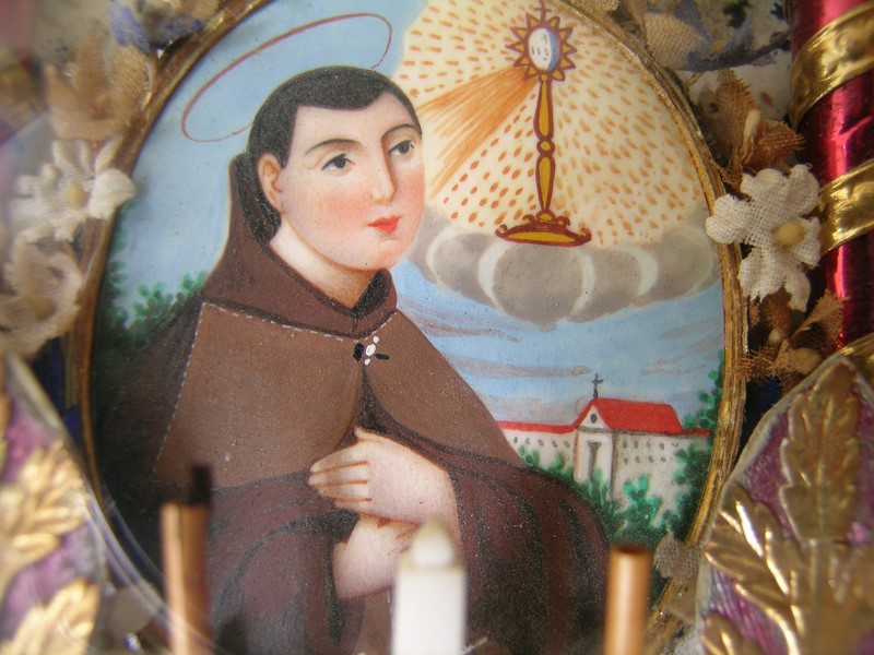 Antique reliquary 7x relic Saint Probus,Faustinus,Joseph Cupertino,Mary